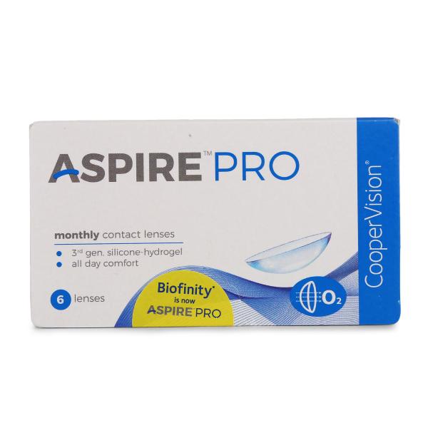 CooperVision ASPIRE PRO Monthly Disposable Spherical Silicone Hydrogel Lenses (6 Lenses) (Power -5.50) - Eyecare Lenses
