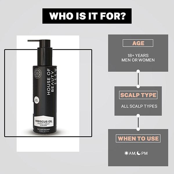 House of Beauty Hibiscus Oil For Hairfall, Soft Skin, Aids Psoriasis For Body & Hair 200ml - Hair Oils