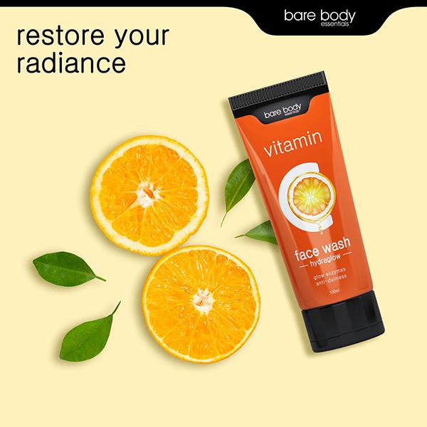 Bare Body Essentials Vitamin C Face Wash Hydraglow 100 ml - Face Wash & Cleansers