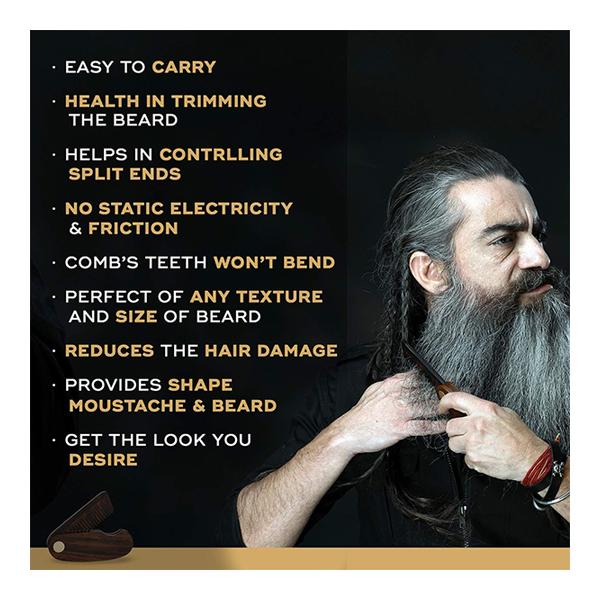 Beardhood Beard Comb (with Leather Case) - Beard Comb