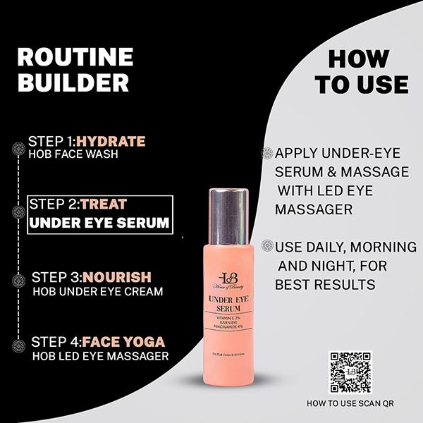 House of Beauty Under Eye Serum For Dark Circles & Hydrating Undereyes with Niacin & Vit-C 15ml - Under Eye Creams & Serums
