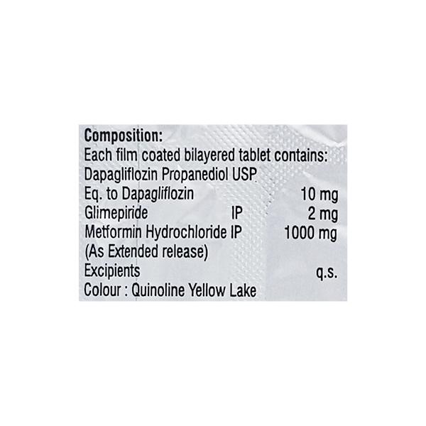 DAPAFLOZIN GM 2/1000 Tablet 10's - Diabetes-Ant
