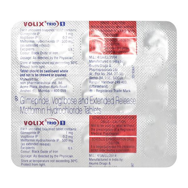 VOLIX TRIO 1 Tablet 15's - Diabetes-Ant