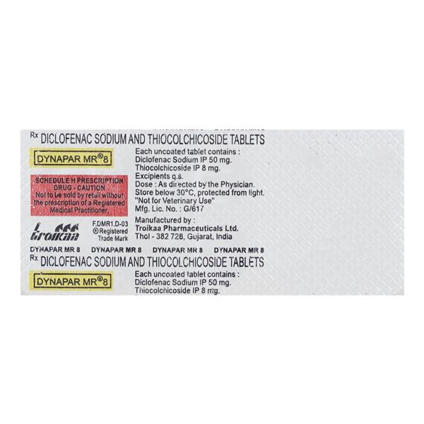 Dynapar MR 8mg Tablet 10'S - Pain relief-Nsa