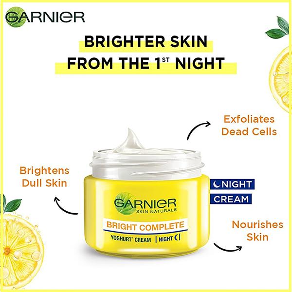 Garnier Skin Natural Bright Complete Night Cream - Yogurt 18 gm - Night Cream