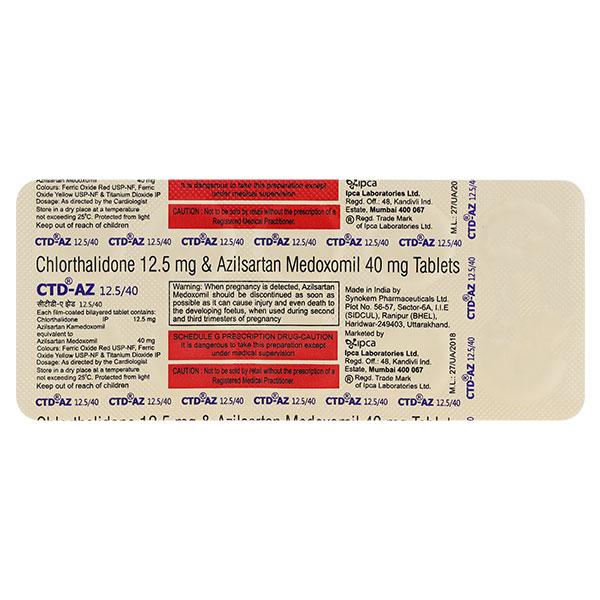 CTD AZ 40/12.5mg Tablet 10'S - Hypertension-ACE
