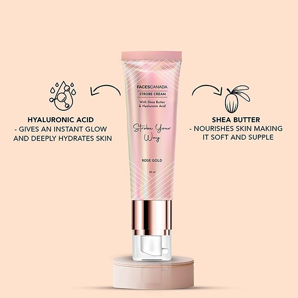 Facescanada Strobe Cream with Shea Butter & Hyaluronic Acid Strobe Your Way Rose-Gold 30ml - Face Moisturizers