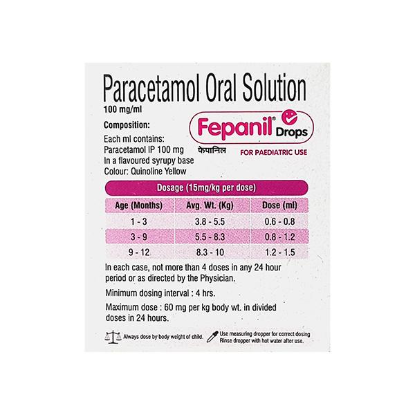 Fepanil 100mg Banana Flavour Oral Drops 15ml - Fever-Ana