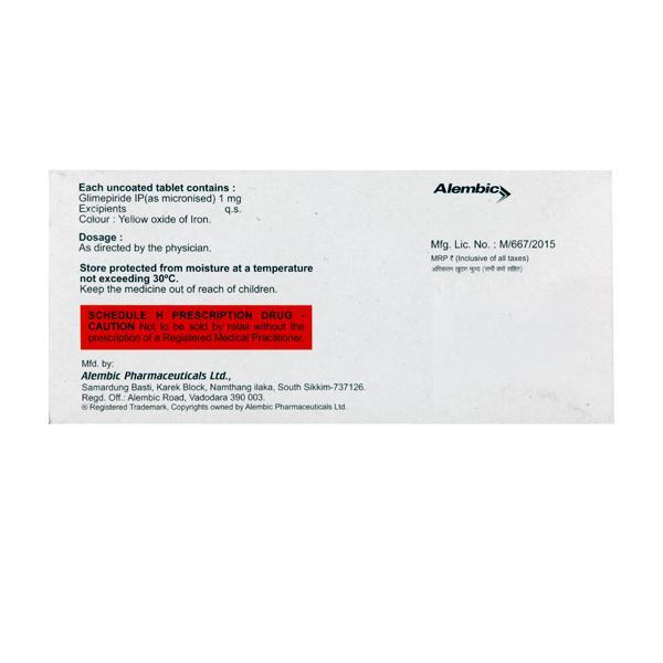 Glisen 1mg Tablet 10'S - Diabetes-Ant