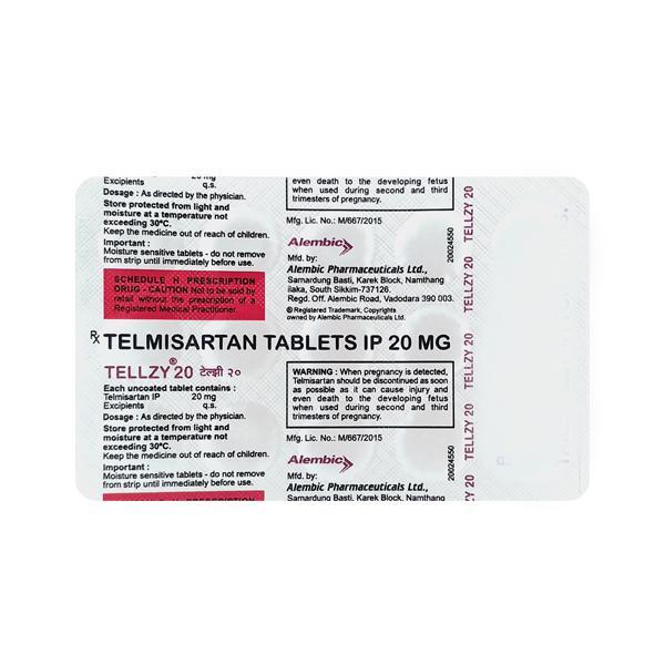 Tellzy 20mg Tablet 15'S - Hypertension-Ang