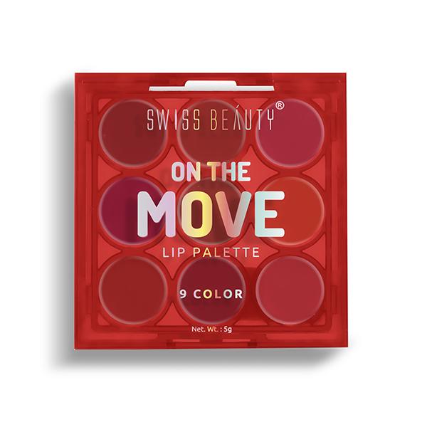 Swiss Beauty On The Move Lip Palette 9 Color - (Bold Shade) 5gm - Lipsticks