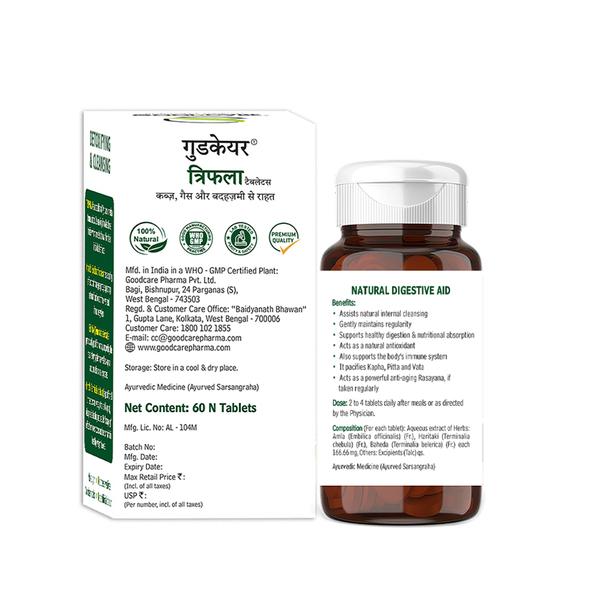 Goodcare Triphala Natural Bowel Cleanser Tablet 60's - Personal Care (Ayush)