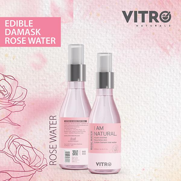 VITRO I AM NATURAL Premium Gulab Jal (Rose Water) Spray (Pack of 2) 400 ml - Face Mists