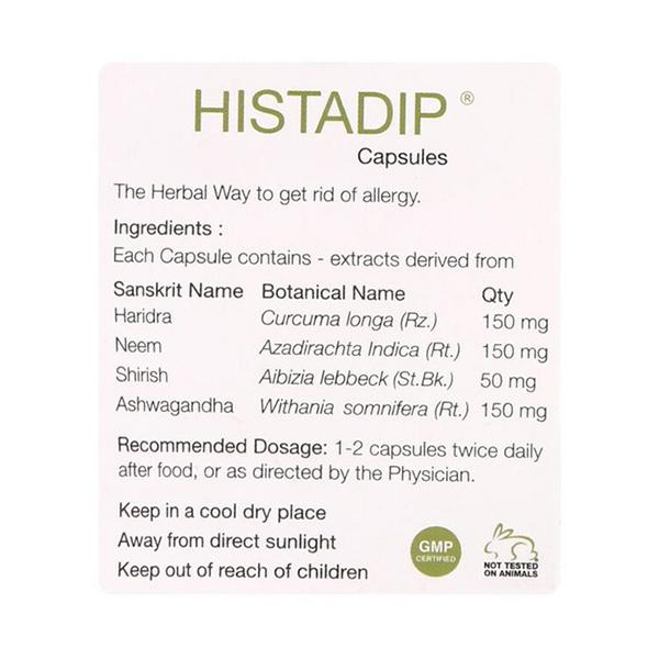 Kairali Histadip Capsules Ayurvedic Medicine for Nasal Allergies 60 Capsules 60's - Cough & Cold (Ayush)