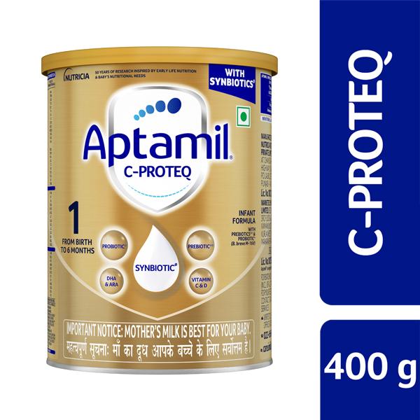 Netmeds | Aptamil C-ProteQ Infant Formula for babies with synbiotics (Tin) (From Birth to 6 months) 400 g