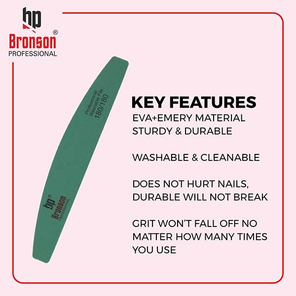 Bronson Professional Nail Filer Buffer Set Double Sided 80/100/120/150/180/220/240 Grit 1's - Nail Care