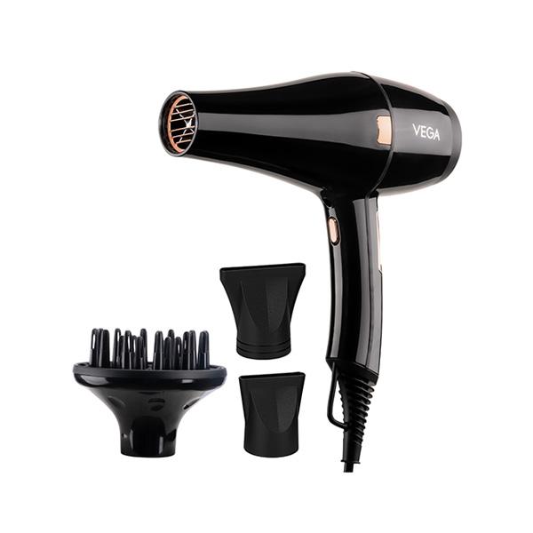 Netmeds | Vega Pro-Xpert 2200W Professional Hair Dryer With 2 Speed/3 Heat Settings, Diffuser & 2 Nozzles, (Vhdp-03)