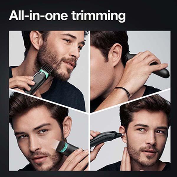 Braun MGK3321, 6-in-1 Beard Trimmer for Men from Gillette, All-in-One Tool, 5 attachments, Advanced German Engineering Black and Vibrant Green 240 gm - Grooming Kits