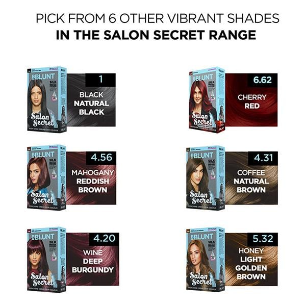 BBlunt Salon Secret High Shine creme Hair Colour Chocolate Dark Brown (50gm+50ml+8ml) 1's - Crème