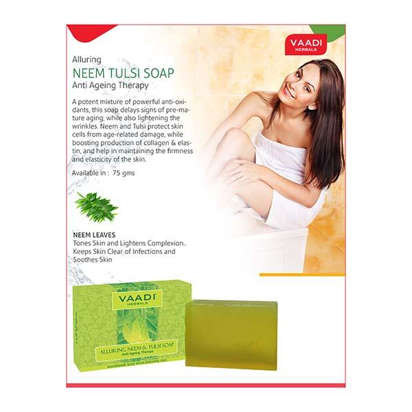 Alluring Neem-Tulsi Soap with Vitamin E & Tea Tree Oil 75 gm - Soaps