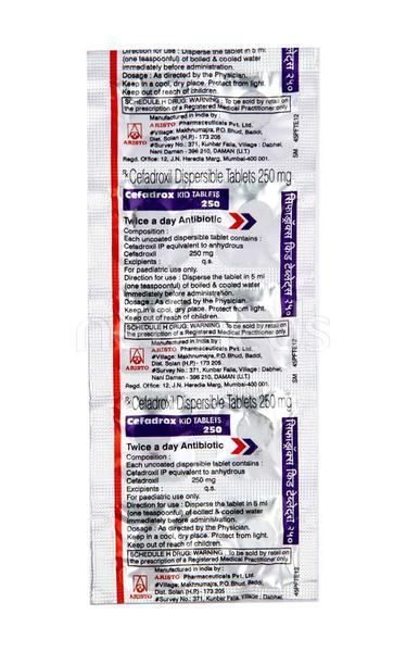 Cefadrox Kid 250mg Tablet 10'S - Bacterial Infections-Cep