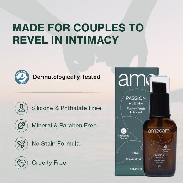 Amocare Passion Pulse Lubricant Gel - Strawberry Flavour 50 ml - Flavoured Lubes