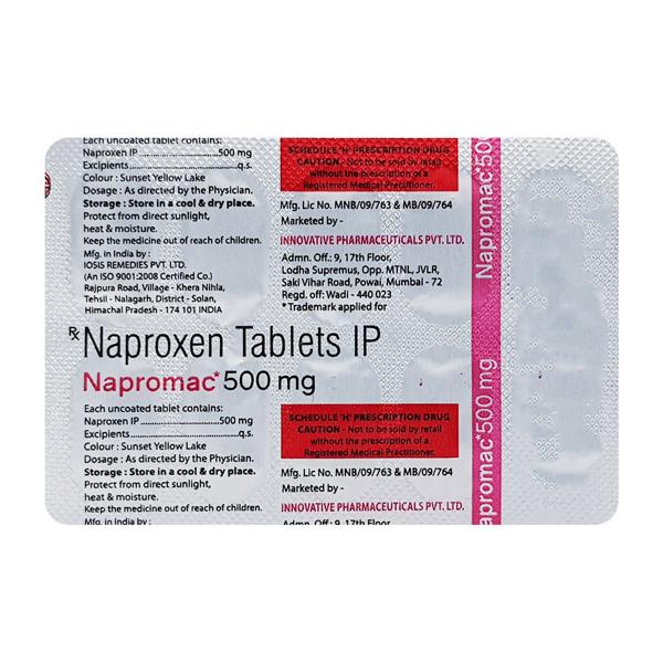 NAPROMAC 500mg Tablet 10's - Pain relief-Nsa