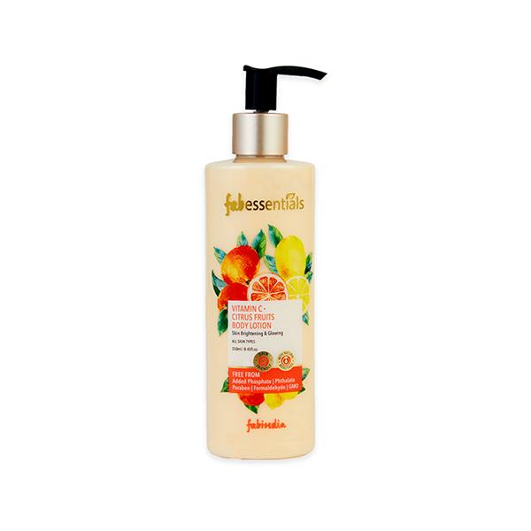 Netmeds | Fabessentials Vitamin C Citrus Fruits Body Lotion With Orange Oil, Lemon, Amla & Almond Oil 250 ml