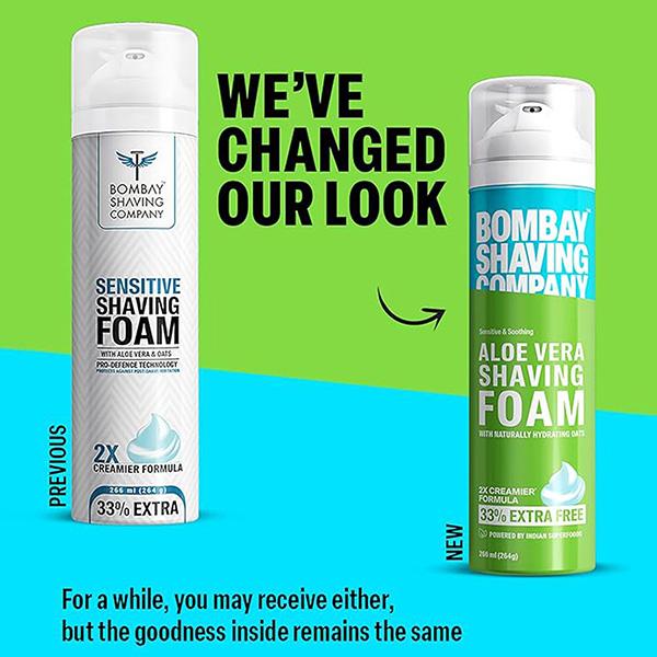 Bombay Shaving Company Shaving Foam with Aloe Vera & Oats - Sensitive 264gm - Shaving Foams