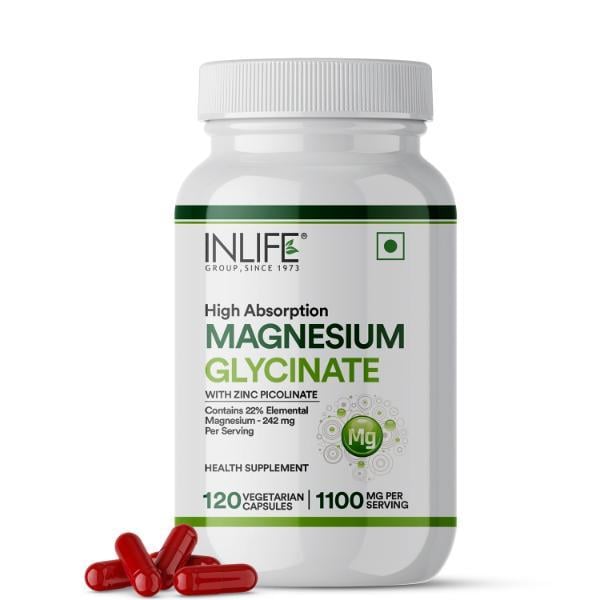 Netmeds | Inlife Magnesium Glycinate 1100 mg Veg Capsule 120's
