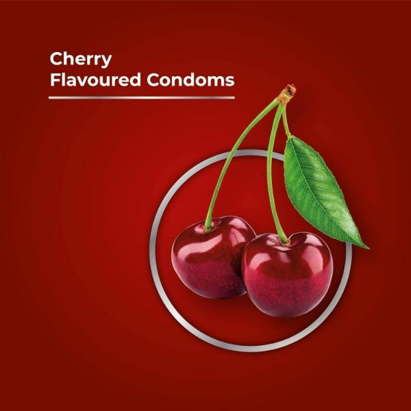 Skore 1500+ Raised Dots Condoms - Cherry 10's - Plain/Flavoured Condoms