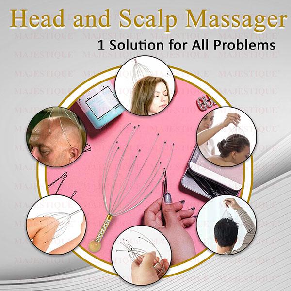 Majestique Head and Scalp Massager, Handheld Head Massage Tingle Stress Relief - Color May Vary 1's - Others