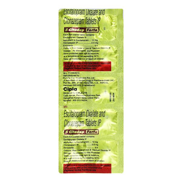 S CITADEP FORTE Tablet 10's - Depression-Ant