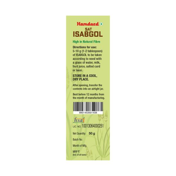 Hamdard Sat Isabgol Powder 50 gm - Digestive Health