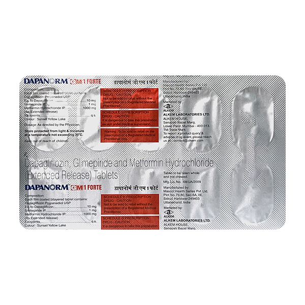 DAPANORM GM 1 FORTE Tablet 10's - Diabetes-Ant