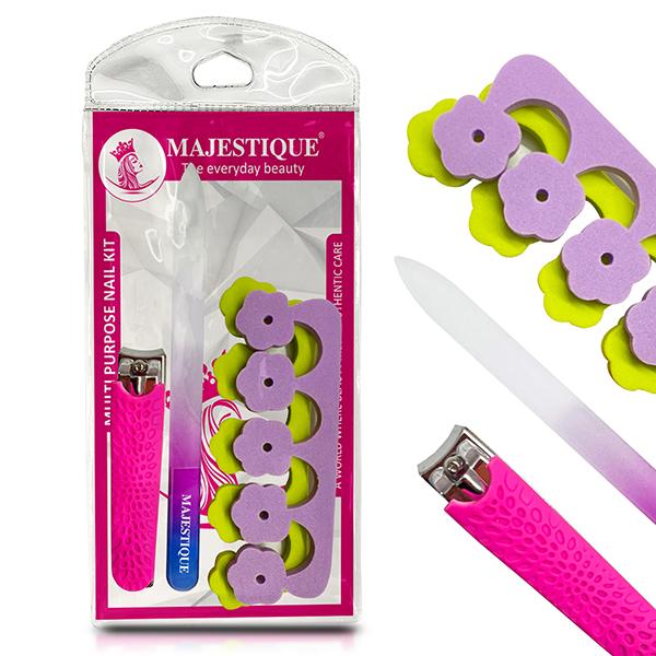 Netmeds | Majestique Multi Purpose Nail Kit with Glass Filer, Cutter and Toe Separator - Multicolor 1's