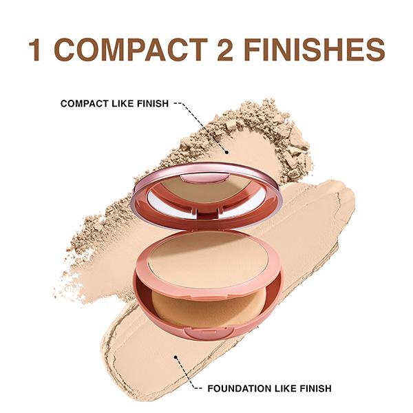 Lakme 9to5 Unreal Dual Cover Pressed Powder, 2 In 1 Compact + Foundation, 10 Ivory, 9 gm - Compact Powder