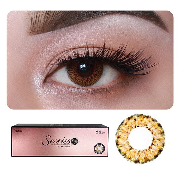 O-Lens Secriss 1Day Coloured Contact Lenses- Coral Brown ( 0.00 ) 1's