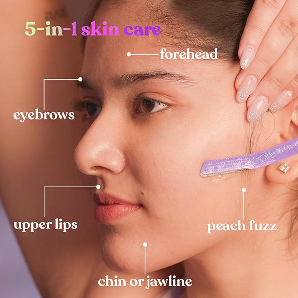 Bombae Glamup Beauty Razor, Reusable and Painless Face Razor 3's - Face & Eyebrow Razors