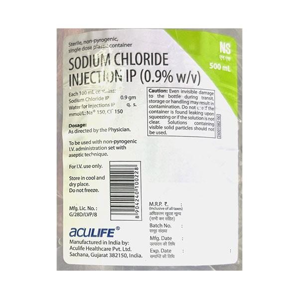 Netmeds | NS (ACULIFE) SODIUM CHLORIDE 0.9% Infusion 500ml