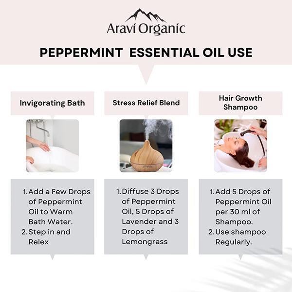 Aravi Organic Tea Tree and Peppermint Essential Oil 100% Pure Oil 30 ml - Essential Oils