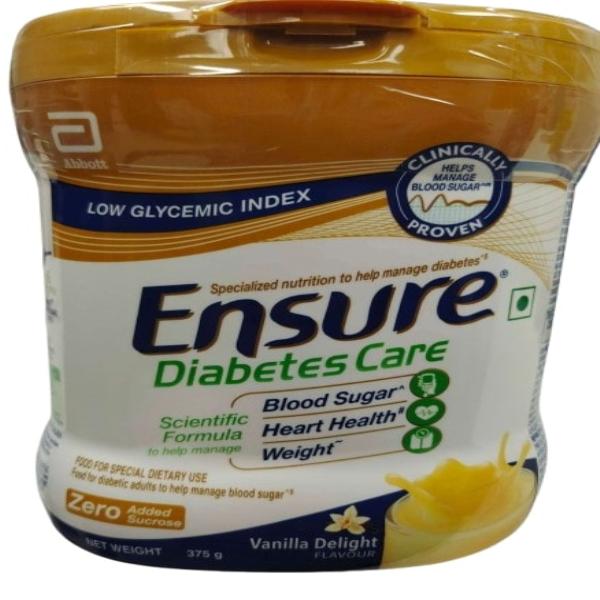 Netmeds | Ensure Diabetes Care Powder - Vanilla Flavour 375 gm (Pet Jar)