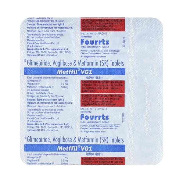 Metffil Vg1 Tablet 15'S - Diabetes-Ant
