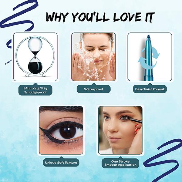 Facescanada Ultimepro Twist Eye Kajal Liner Azure 05 0.35 gm - Kajal & Kohls