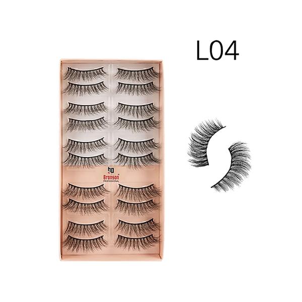 Netmeds | Bronson Professional Eyelash Set 3D False Long And Natural Eye Makeup - L04 10's