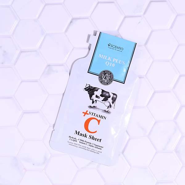 Scentio Milk Plus Q10 Plus Vitamin C Organic Sheet Mask 25 ml - Sheet Masks