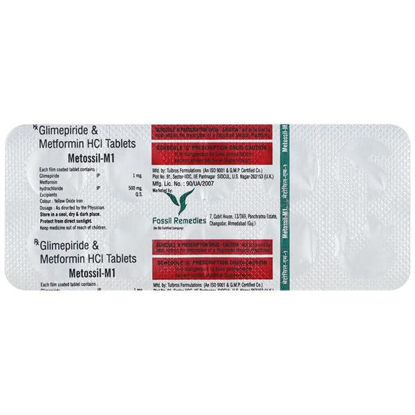 METOSSIL M 1 Tablet 10's - Diabetes-Ant