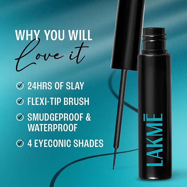 Lakme 9 to 5 Eyeconic Liquid Eyeliner Smudgeproof, Waterproof, lasts upto 24 Hrs, Black, 4.5 ml - Eyeliners