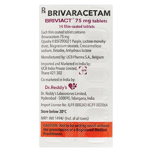BRIVIACT 75mg Tablet 14's - Epilepsy/Convulsion-Ant
