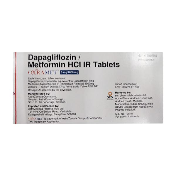 Oxramet 5/1000Mg Tablet 14's - Diabetes-Ant
